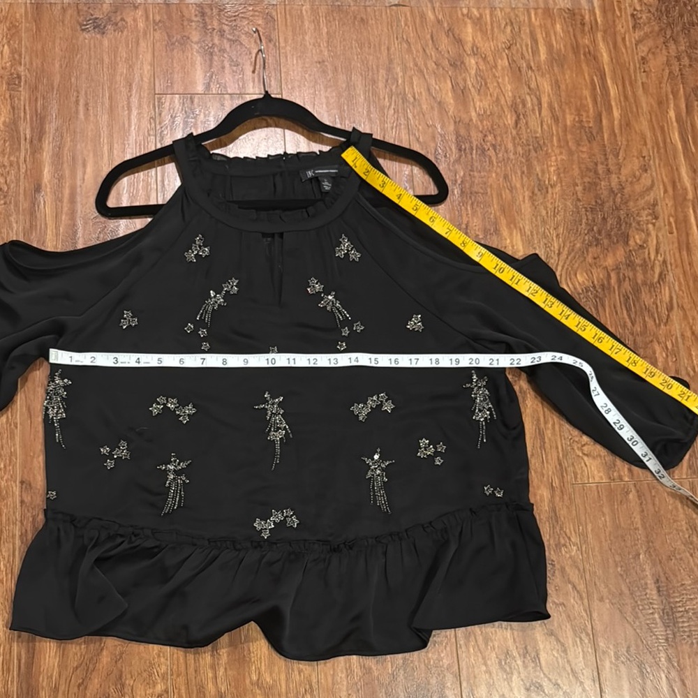 I.N.C. International Concepts Black Embroidered Women's Top Size L (USED) - Picture 5 of 7